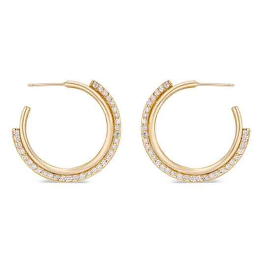 Pave Arc Hoops