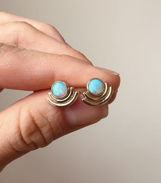 Opal Arc Studs