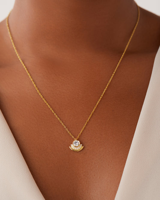 Small Diamond Arc Necklace